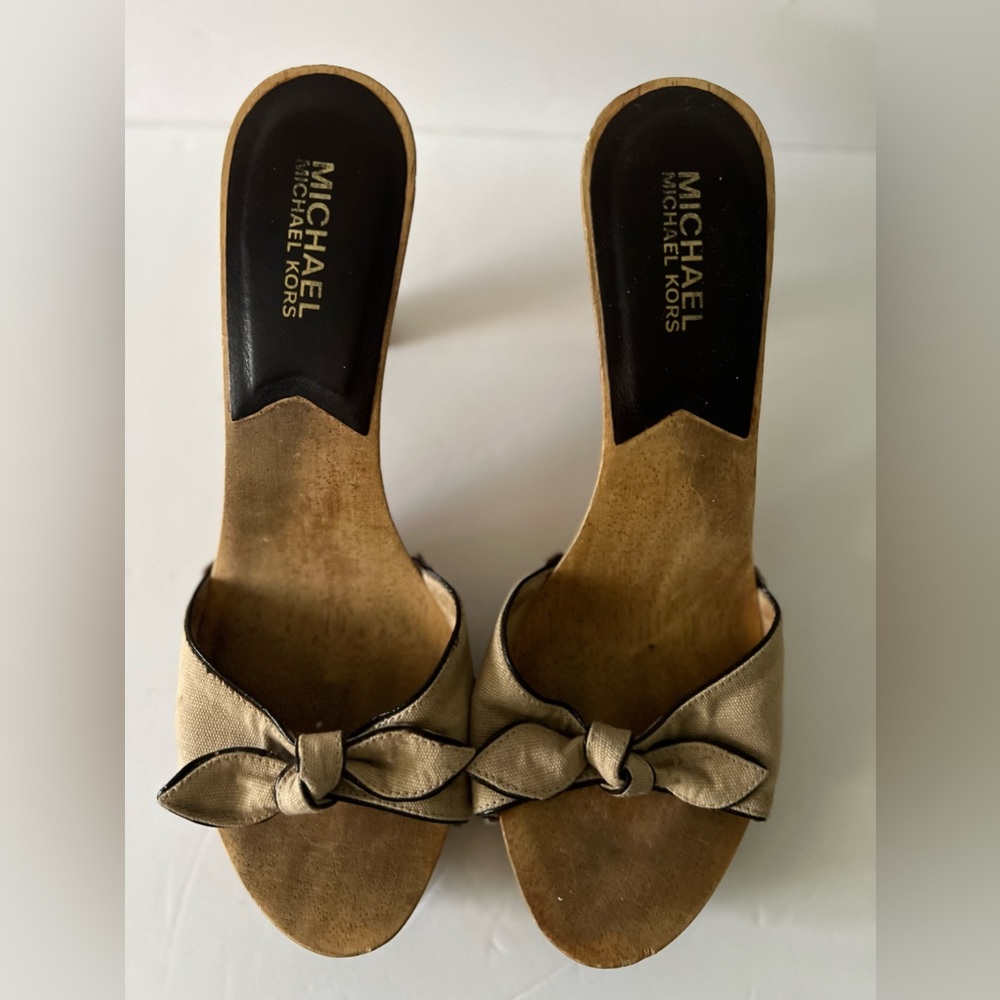 Michael Kors 
Michael Kors Beige Clog Sandals Size 8.5